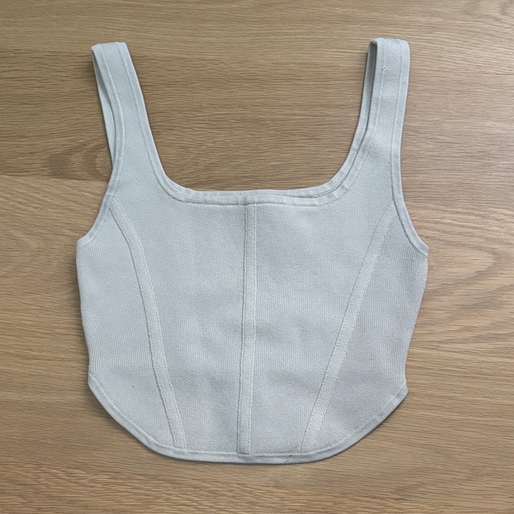 Aritzia Light Gray Crop Top